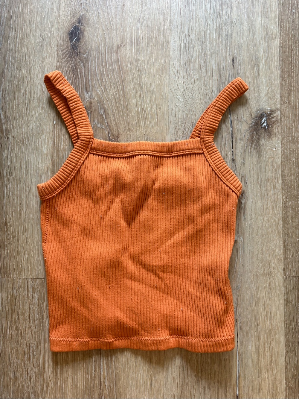 Ribbed Orange Tank Top